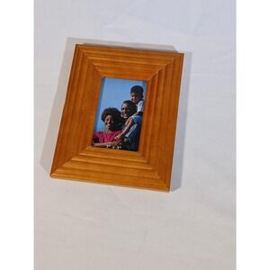 Melannco 2.5x3.5 Wood Picture Frames Brown Tabletop Easel Back Photo Set 2 Decor